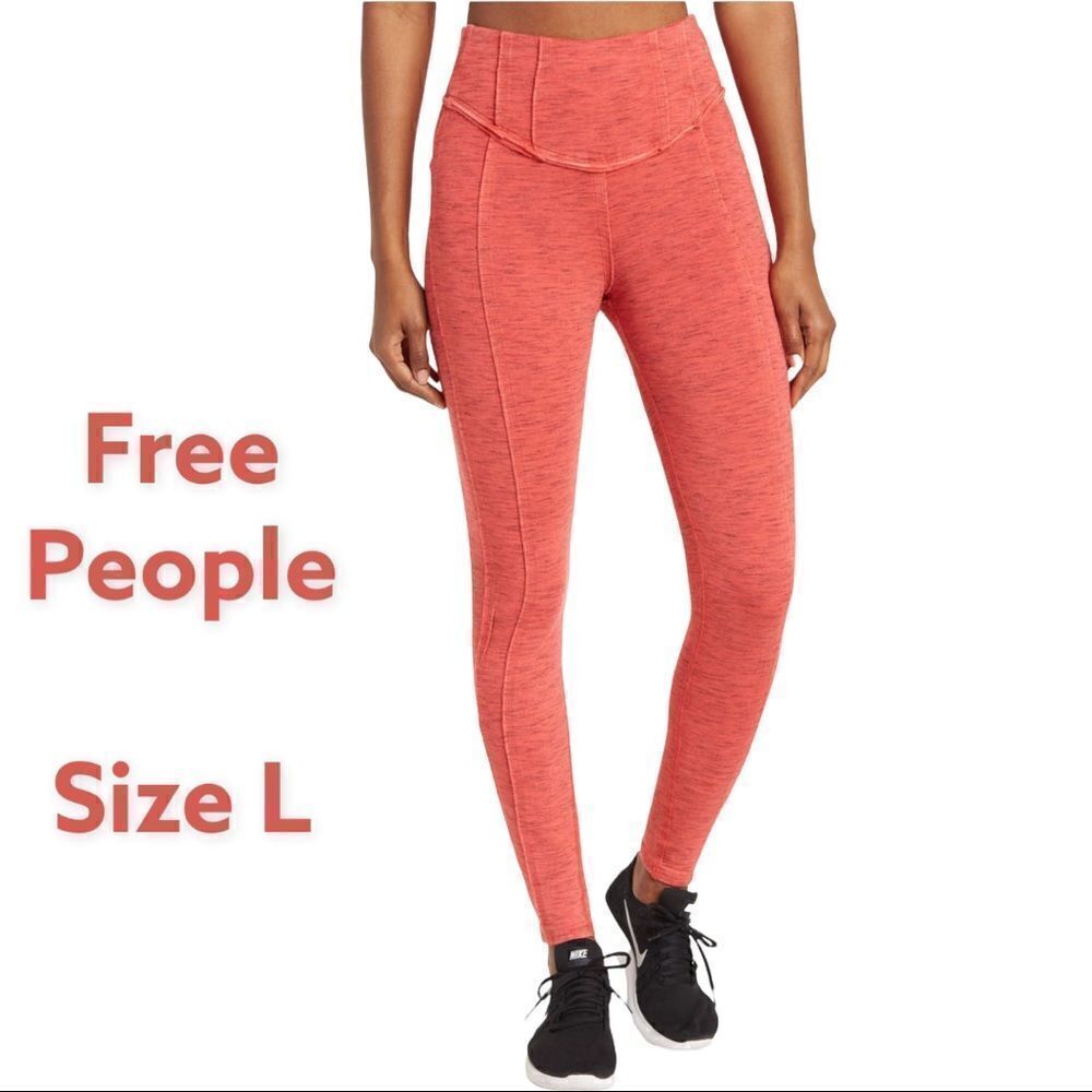 NWT - FREE PEOPLE hybrid leggings orange L